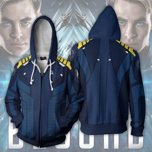 Star Beyond Cosplay Zipper Hoodies Universe Captain Krik Spock Cosplay Coat Trek Jacket Unisex Sweatshirt