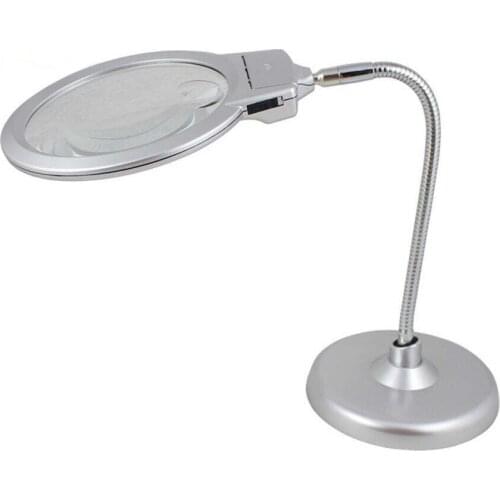 2X 6X Illuminated Reading Sewing Embroidery Magnifying Glass Desttop Table Magnifier for Watfch Cellphone Repair with LED Lamps