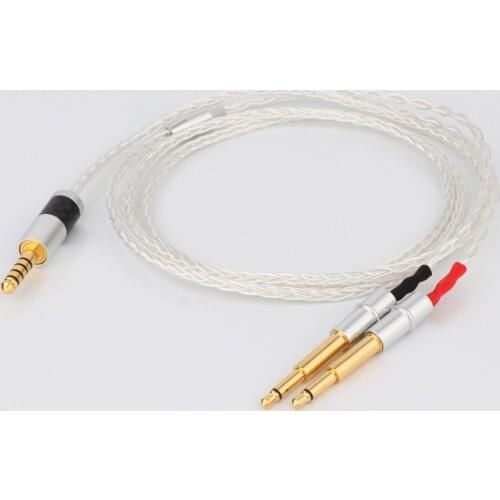 Preffair Hi-end OCC Silver Plated HiFi Cable with 4.4MM Balanced Male For MEZE99 Classics NEO NOIR Headphone Sony WM1A