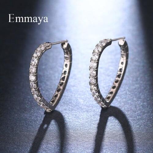 Emmaya Fashion Simplicity Style In Dinner Earring Choice Peach Heart Appearance Tiny Zirconia For Women Personality Jewelry