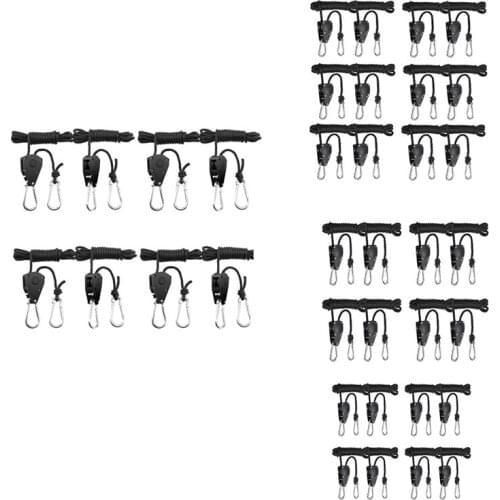 1/8 Inch Heavy Duty Adjustable Rope Clip Hanger For LED Grow Light Grow Tent Reinforced Metal Internal Gears