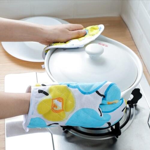 1PC Kitchen Gloves Insulation Pad Cooking Microwave Gloves Baking BBQ Oven Potholders Oven Mitts Potholder Pad Bakeware Supplies