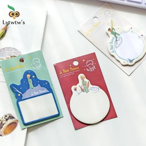 1 Pcs Lytwtws Cute Kawaii Little Prince Memo Pad Planner Sticker Sticky Note Adhesive Bookmark Office School Supply Stationery