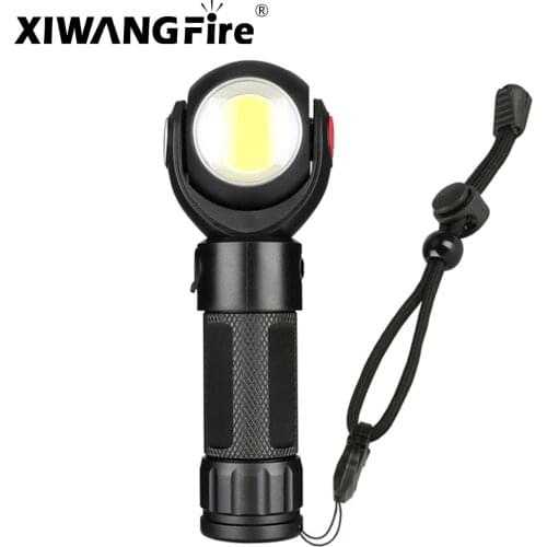 360 Degree Rotate Work Flashlight COB T6 Magnetic Hook Work Light USB Rechargeable Torch 7 Modes LED Lantern Camping Lamp