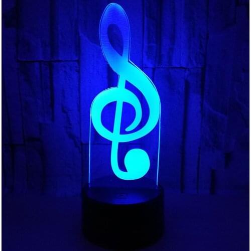 3D LED Night Light Magical Note with 7 Colors Light for Home Decoration Lamp Amazing Visualization Optical Illusion Awesome