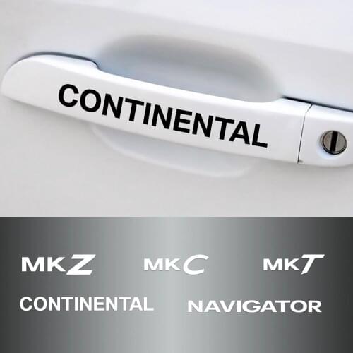 4x Car Door Handle Wiper PVC Decals rearview mirror decoration sticker For Lincoln Continental Navigator MKZ MKC MKT Accessories