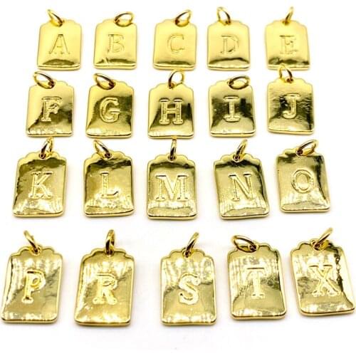 5pcs/lot Factory Directly Wholesale Initial Gold Filled Letter Charm