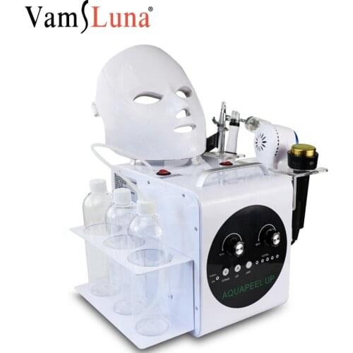 5 in 1 Small Bubble Water Hydrogen Oxygen Beauty Machine With LED Mask Injection Gun Vacuum Suction Blackhead Clean Sprayer