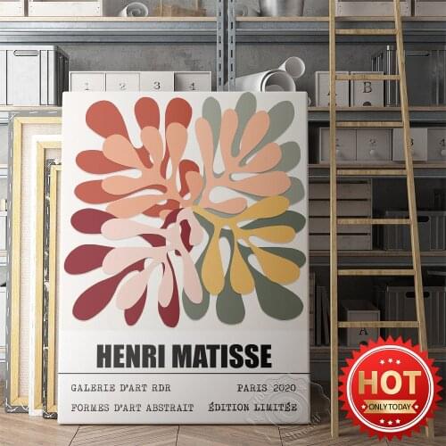 Henri Matisse Colorful Exhibition Poster, Matisse Eight Color Coral Art Prints, Vintage Plant Wall Picture, Kids Room Home Decor