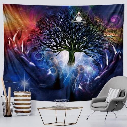 Tree of Life Psychedelic Scene Home Decor Tapestry Wall Mount Bohemian Tapestry Mandala Sheet Yoga Mat Tapestry