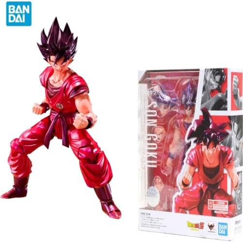 Original BANDAI Anime Figure SHF Dragon Ball Goku Kaiouken Anime Action Figures Toys for Children Birthday Gift Christmas Gifts
