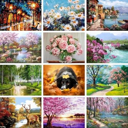 GATYZTORY 40×50CM DIY Painting By Numbers Picture Colouring Zero Basis HandPainted Oil Painting Unique Gift Home Decor