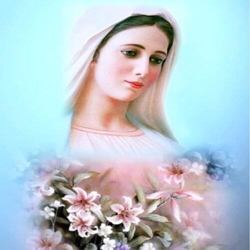 Diamond Rhinestone Painting Crystal Decor Diy Diamond Painting"Religious figure flower" Cross Stitch Pattern Diamond Embroidery