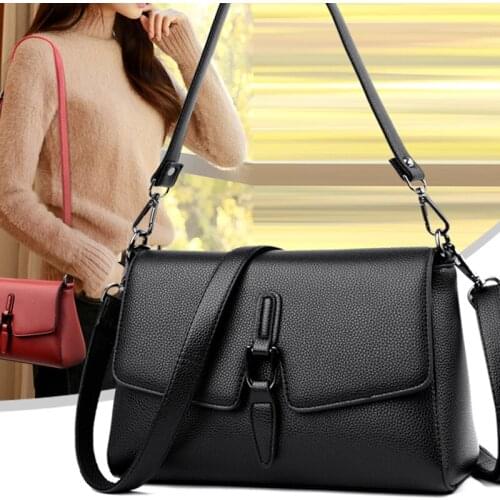 Classic PU Leather Shoulder Bag for Ladies Small Square Bag Elegant Female Handbag Casual Lady High Quality Crossbody Bag Bulsos