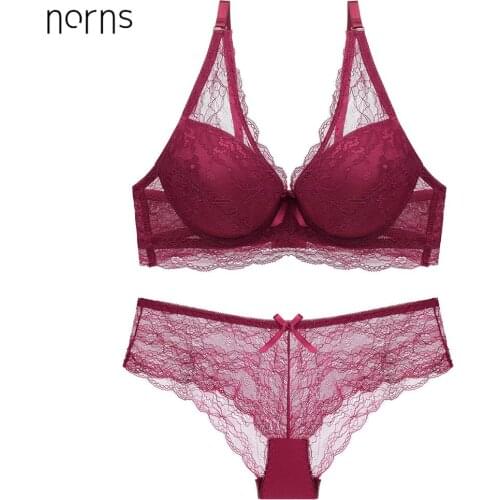 Norns Luxury Lace Top Thin Transparent Thick Women Bra Sexy Bra Breathable Underwear Set Lingerie
