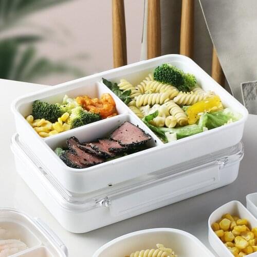 Bento Lunch Box for Kids Adults, Leakproof Food Storage Containers with 2/3 Compartments, Clear Lunch Boxes BPA-Free
