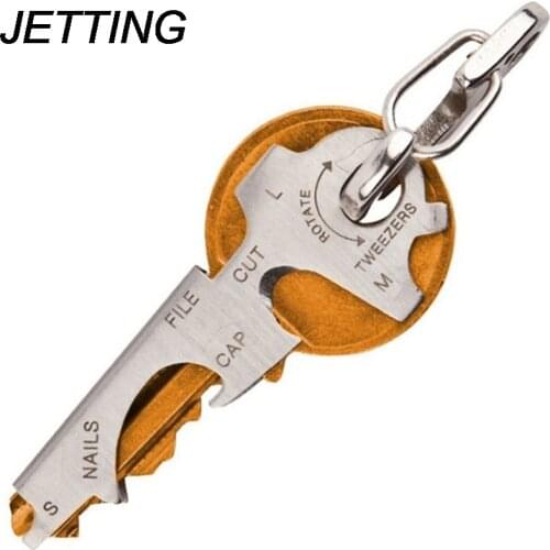 1PCS Stainless Steel 9 In 1 Multi-tools EDC Multi-function Tool Keychain Outdoor Survival Gear