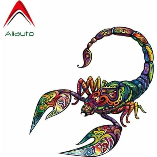 Aliauto Fashion Art Car Sticker Colorful Scorpion Vinyl Decal for Automobiles Motorcycles Laptop Fridge Renault Opel,14cm*13cm
