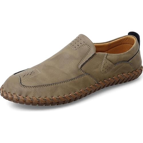 2021 New Men Casual Shoes Fashion Soft Leather Driving Shoes Brand Slip On Flat Shoes Loafers Moccasins Men Shoes Big Size 47