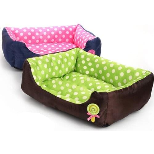 Soft Cotton Winter Warm Dog Bed Cat Dog Bed Candy Color Teddy Cat House Kitten Cat Sofa Bed Washable Pet House Mat