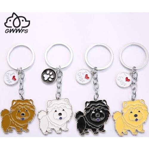 NEW Cute Chow Chow Dog keyring Animal Keychain For Bag Car Women Men Girls Boys Love Jewelry Christmas gifts Bag Charm Keyring