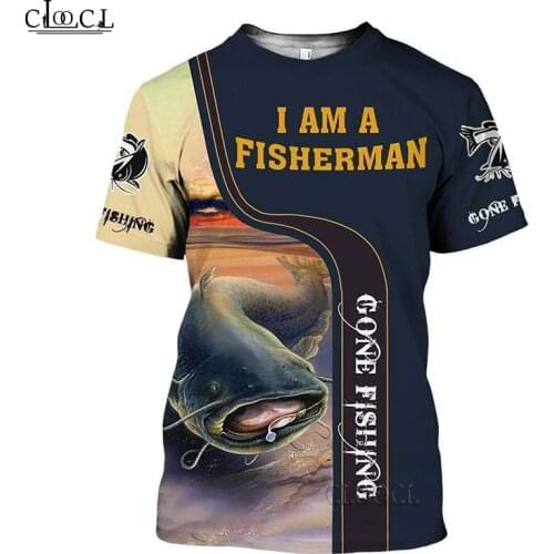 HX Newest Gone Fishing - Catfish 3D Print Men Women T Shirt Unisex Short Sleeve Streetwear Harajuku Tops Pullover Drop Shipping