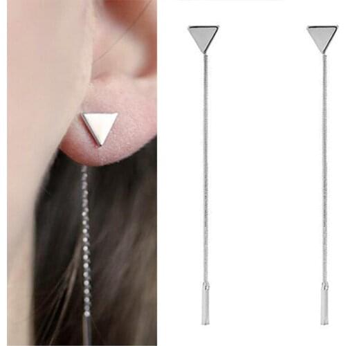 EK1014 New Fashion Triangle Earrings Tassel Chain Earrings Anti-allergic Earrings For Women Long Earrings Boucle D'oreille Femme