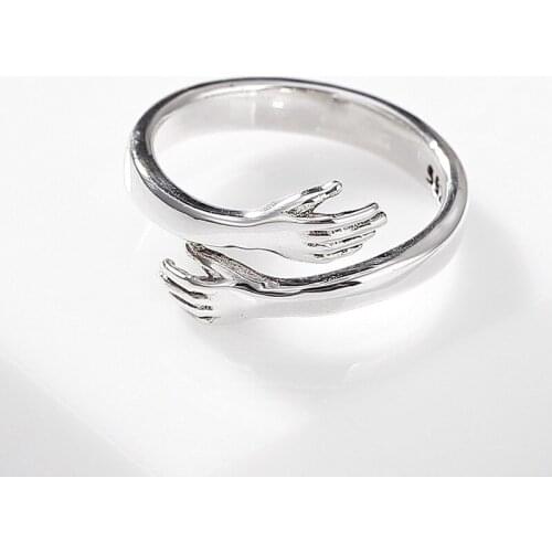 New Design Hugging Hands Rings Smooth Jewellery Knuckle Rings for Women Girls Party Wedding Valentines Day Gift