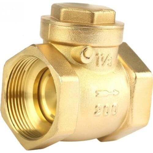 DN40 Check Valve Non-Return Valve Female Thread Brass Non-return Swing Check Valve 232PSI Prevent Water Backflow