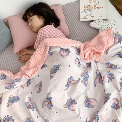 Disney Dumbo Pure Cotton Blanket Cartoon Printed Children Baby Hug Quilt Kindergarten Warm Skin Blanket Throw Sofa Car Bed Cover