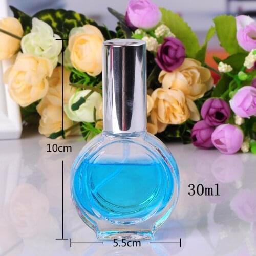 Wholesale Clear 30ml Square Flat Glass Perfume Bottle 100PCS/LOT