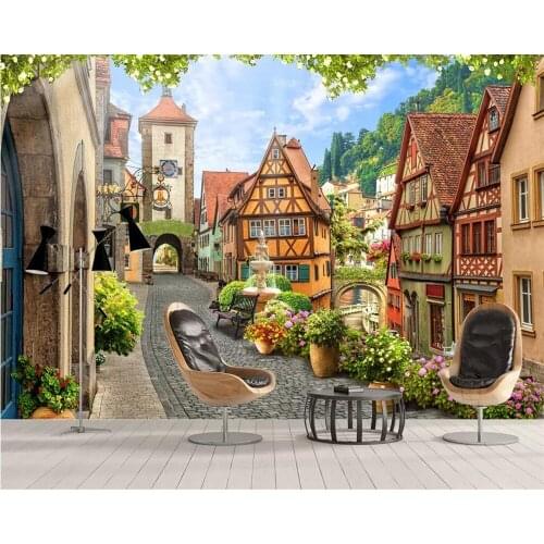 Custom wallpaper 3D photo mural high-end decorative wall Italian town street scenery living room bedroom Hotel обои 3д для стен
