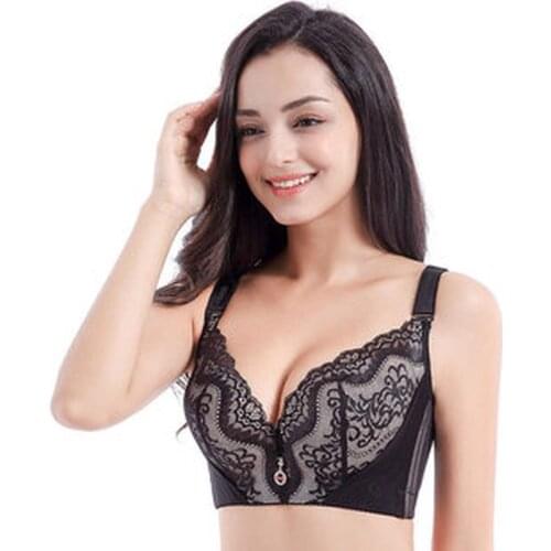 Sexy Lace Bras for Women Push Up Underwire Underwear Plus Size C D E Cup Lingerie Feminina Gather Push Up Lingerie