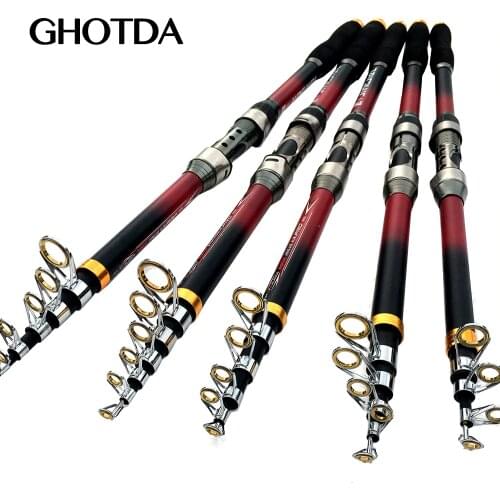 GHOTDA Super Hard Telescopic Fishing Rod 99% Carbon Fiber 2.1-3.6M for Sea Fishing