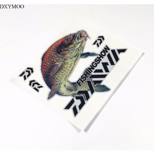 Quality 3M Reflective Realistic Fish Lure Stickers FISHINGSHOW Sports Fish Tank Window Car Stickers H1660