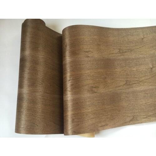 Reconstituted Natural Genuine Black Walnut Wood Veneer Slice 60x250cm 0.25mm Thick Backing Kraft Paper C/C
