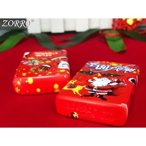 Pure Copper ZORRO Kerosene Lighter Fine Color Printing Pattern Gasoline Oil Lighter Smoking Tool With Gift Box