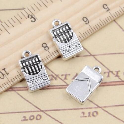10pcs Charms draw crayons 17x9mm Tibetan Silver Color Pendants Antique Jewelry Making DIY Handmade Craft