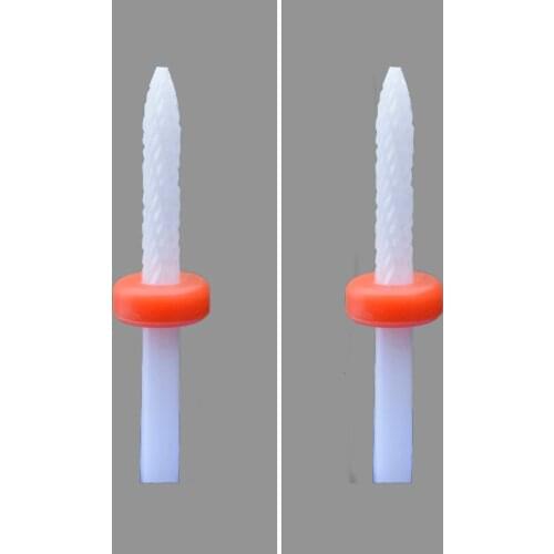 2pcs White Ceramic Nail Drill Bit - Under Nail Cleaner Bit -F
