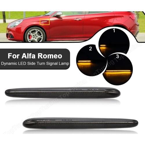 2PCS LED Dynamic Side Marker Lights Arrow Turn Signal Blinker Lamps For Alfa Romeo Giulietta 2010 2011 2012 2013 2014 2015-2020