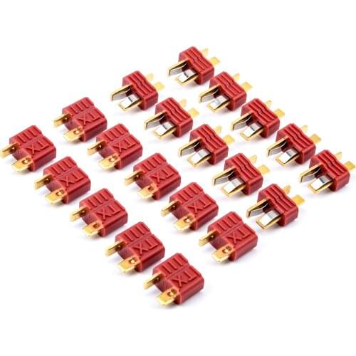 20pcs/10pairs Anti-skidding Deans Plug T Style Connector Female / Male for RC Lipo Battery ESC Rc Helicopter