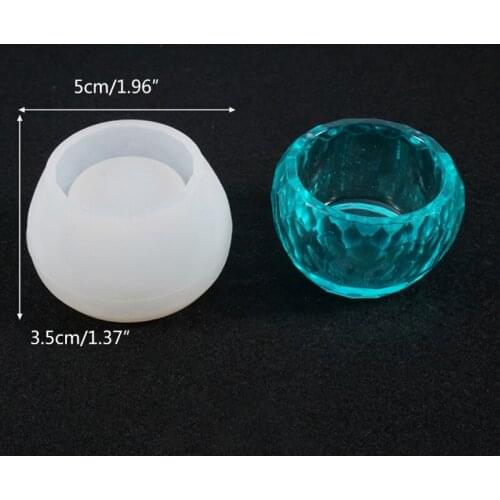 3 Pcs/Set Crystal Epoxy Resin Mold Round Bowl Hexagon Cup Dishes Silicone Mould A0NF