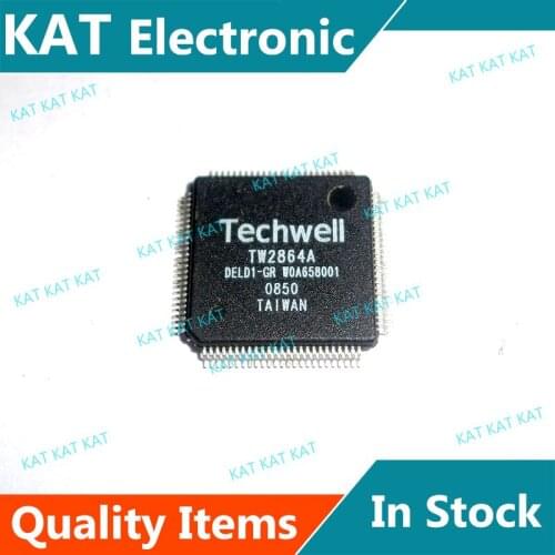 1PCS/Lot TW2864A TW2864B 100 pin TQFP 4-Channel Video Decoder and Audio Codec For Security Applications