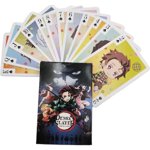 Demon Slayer Playing Poker Cards Kimetsu no Yaiba Pattern Poker 54 pcs/box Board Game Collection Entertainment Cards Game