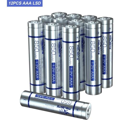 Melasta 12pcs LSD AAA 1.2V NI-MH Rechargeable battery real 850mAh Low Self Discharge for Toys Clock Flashlight Wireless mouse