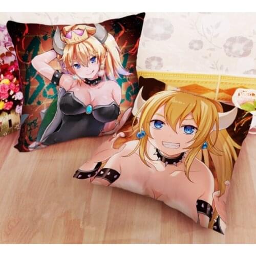 Anime Game Bowsette Bowser Decorative Cusion Cover for Sofa car seat cushion 35x35cm 40x40cm 45x45cm 50x50cm Pillow Case Cover