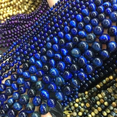 Natural Stone Beads Blue Tiger Eye 4/6/8/10/12mm Fashion Jewelry Loose Beads for Jewelry Making Necklace DIY Bracelet