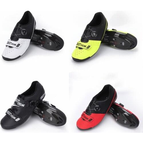C2 New Cycling Self-locking Shoes Color contrast Carbon Fiber Road Yellow Red Yellow White BOA Dial Thermoplastic Hard Racing