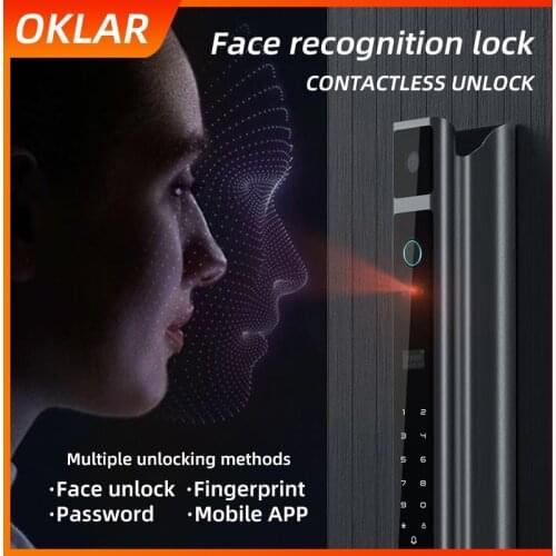 OKLAR Face Recognition Door Lock Smart Digital Lock Biometric Fingerprint Lock For Outdoor Home Safe Fingerprint Password Key