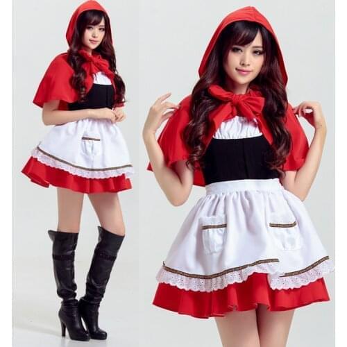 Halloween the Red Cap Role-Playing Anime Party Costume Cosplay Game Uniform Maid Maid Dress halloween costumes for women